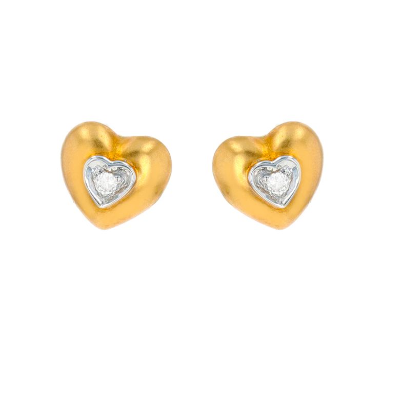 Boucles d'oreilles diamants 0.03 carat 2 ors 1.94g Comme neuf -  reconditionné disponible sur Gemme Les Bijoux